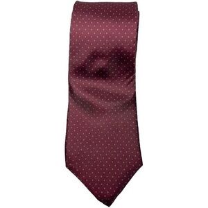 The Custom Shop Men’s Burgundy Maroon Gray Blue Polka Dot Print Necktie Tie